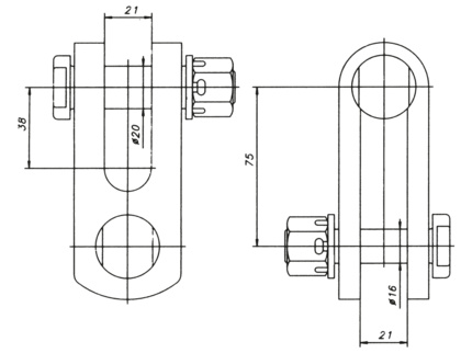 Łącznik dwuwidlasty skręcony (2570)